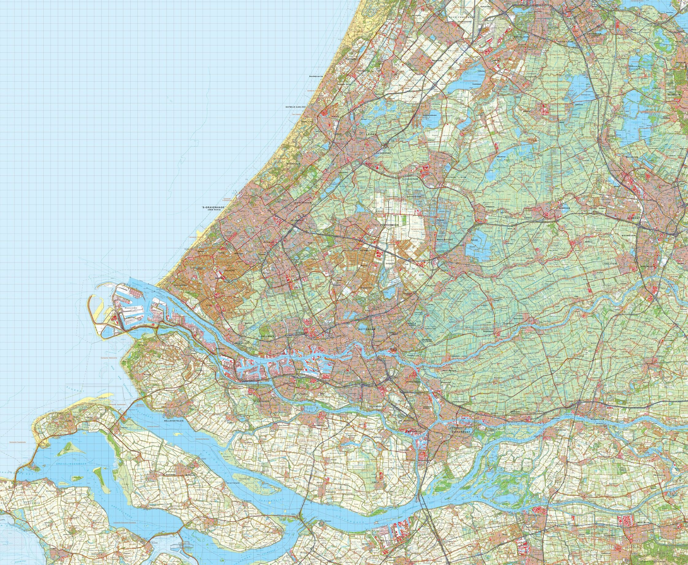 Digitale Provinciekaart Zuid Holland 1:50.000