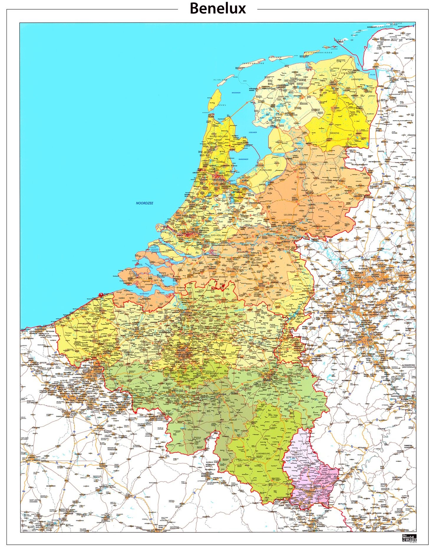 Provinciekaart Benelux