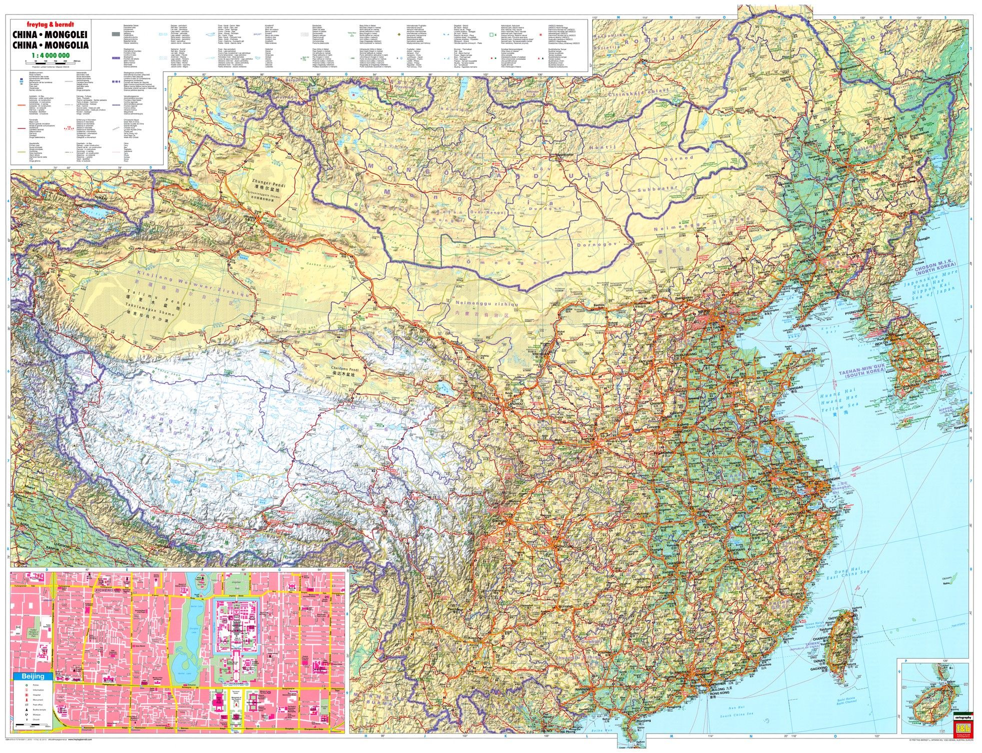 Landkaart China 1:4.000.000