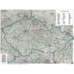 Landkaart Tsjechie 1:400.000 met plaatsnamenindex