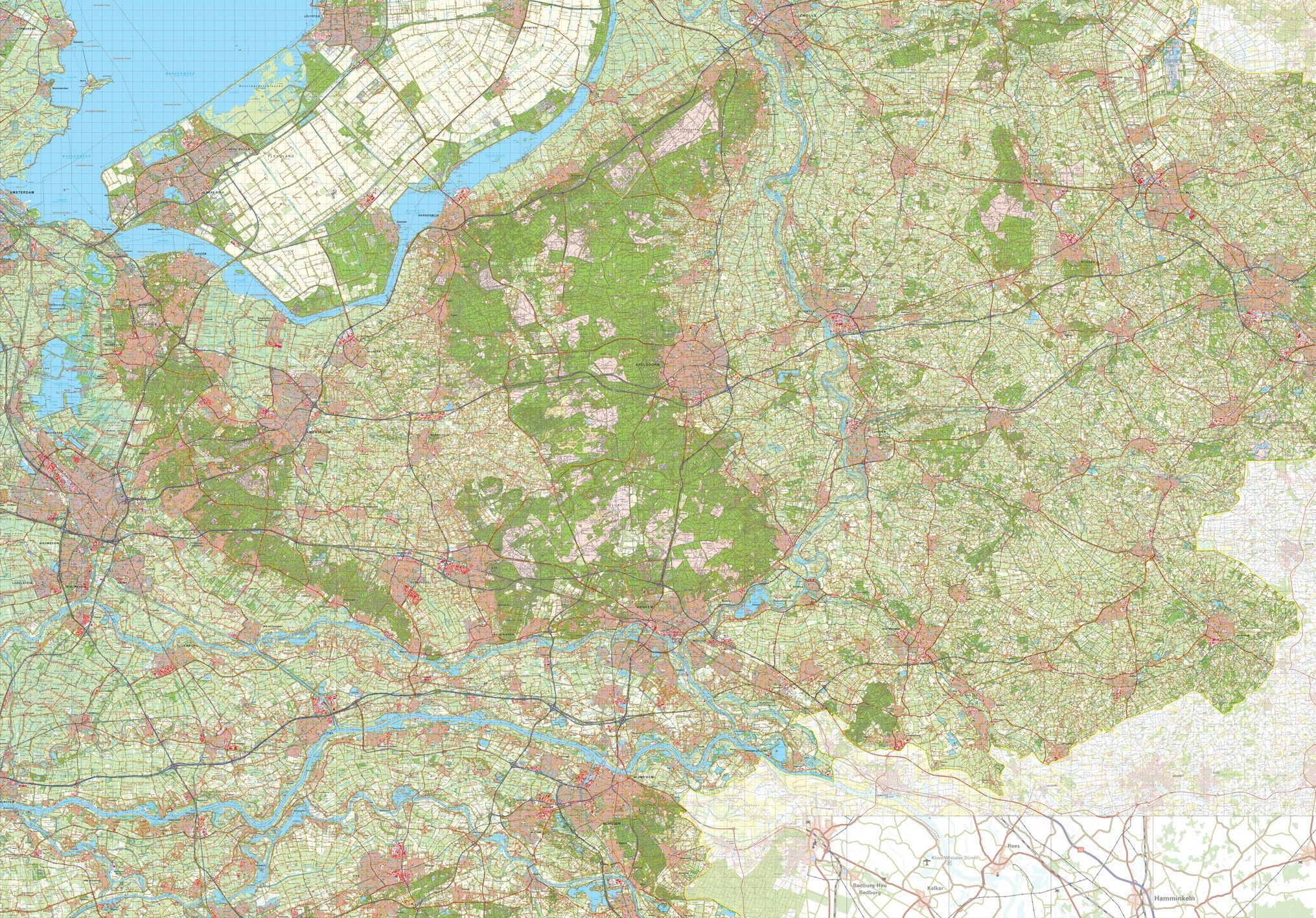Digitale Provinciekaart Gelderland 1:50.000