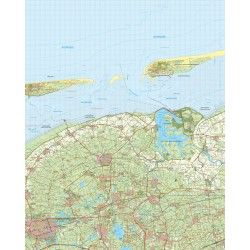 Topografische kaart schaal 1:50.000 (Ameland,Schiermonnikoog,Dokkum,Leeuwarden)
