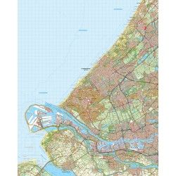 Topografische kaart schaal 1:50.000 (Oegstgeest Wassenaar Delft Den Haag Rotterdam)