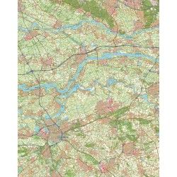 Topografische kaart schaal 1:50.000 (Culemborg,Tiel,Oss,'s-Hertogenbosch,Uden)