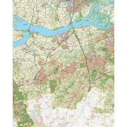 Topografische kaart schaal 1:50.000 (Dordrecht,Moerdijk,Breda,Etten-Leur,Roosendaal)