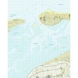Topografische kaart schaal 1:25.000 (Ameland,  Sint-Annaparochie,  Vrouwenparochie)