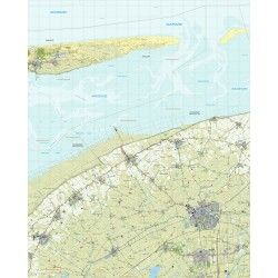 Topografische kaart schaal 1:25.000 (Ameland,  Marrum,  Hallum,  Dokkum,  Damwoude)