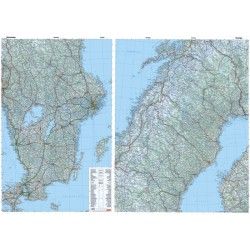 Landkaart Zweden 1:800.000 met plaatsnamenindex