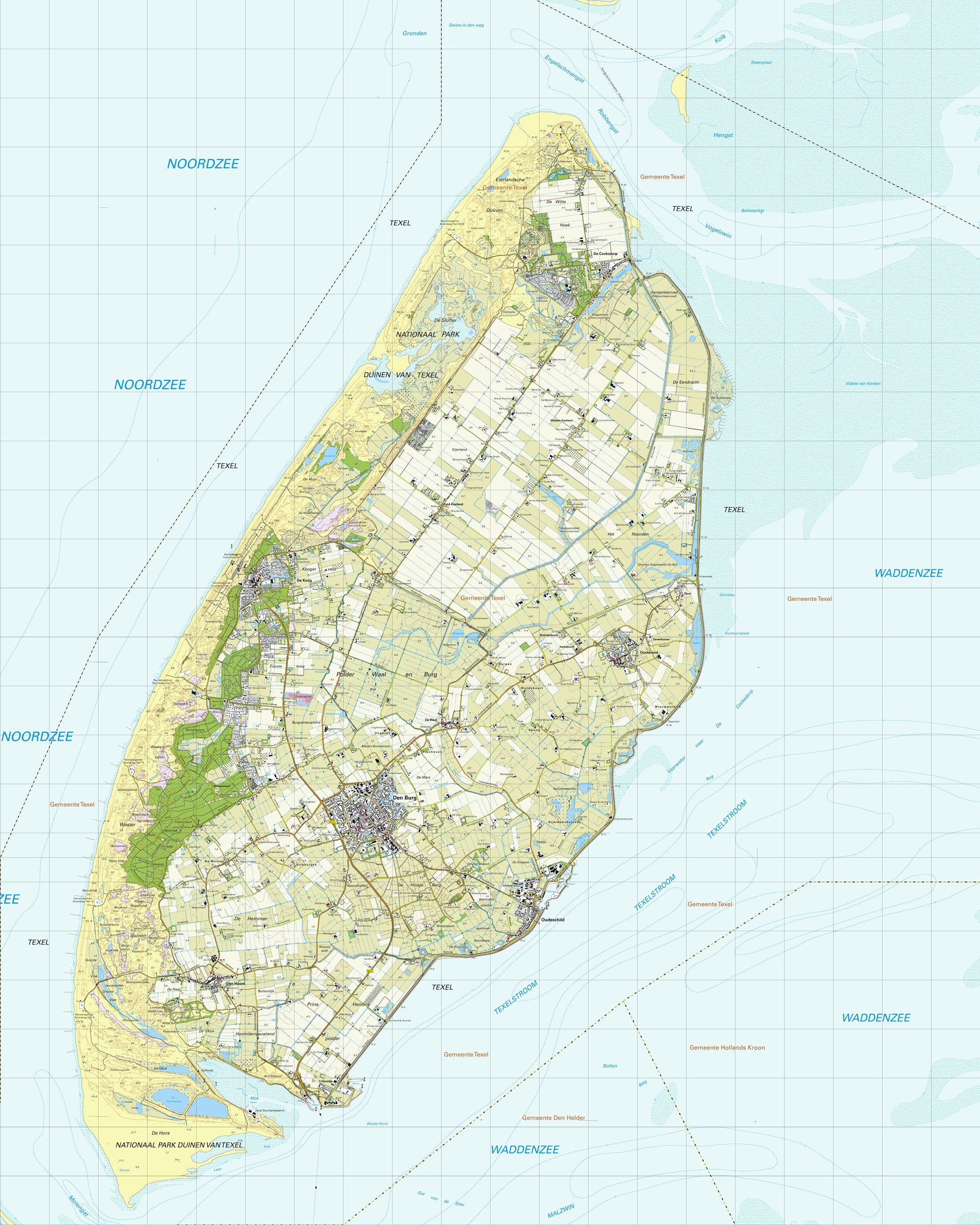 Topografische kaart schaal 1:25.000 (Texel)