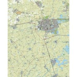 Topografische kaart schaal 1:25.000 (Leeuwarden, Dronryp, Stiens, Berlikum, Akkrum, Grou)