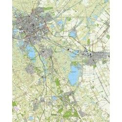 Topografische kaart schaal 1:25.000 (Groningen, Haren, Eelde, Hoogezand-Sappemeer, Zuidlaren)