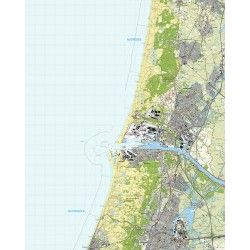 Topografische kaart schaal 1:25.000 (Haarlem, Heemskerk, IJmuiden, Velsen, Castricum)