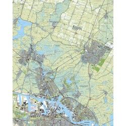 Topografische kaart schaal 1:25.000 (Purmerend, Zaandam, Amsterdam, de Rijp, Akersloot)